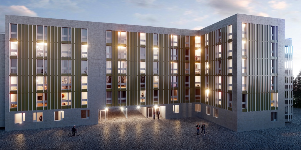 Visualisierung Fassadenstudie Allschwil, Steib Architekten AG 2017