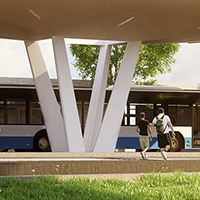 Visualisierung Bus-/Bahnhof Buchs
Oliver Schwarz Architekten ETH BSA SIA / Kuhn Landschaftsarchitekten GmbH, 2015