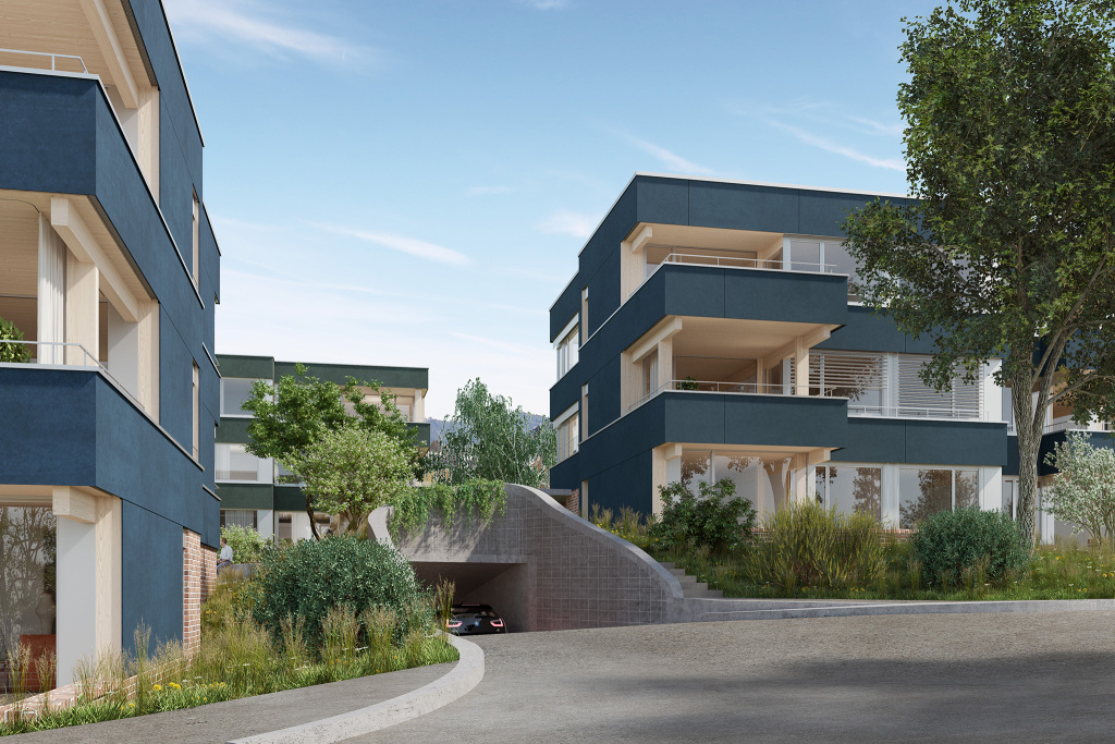 Visualisierung 1. Preis Wohnüberbauung  Aemet Birmensdorf, HLS Architekten