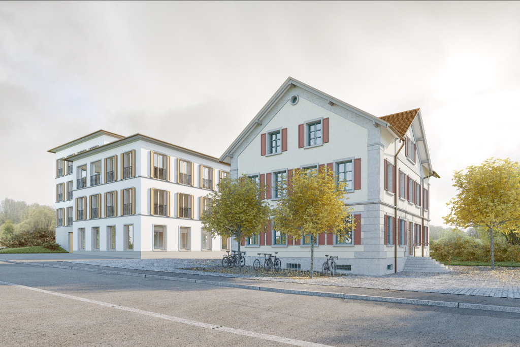 Visualisierung Gemeindehaus Ballwil, Johannes Saurer Architekt BSA