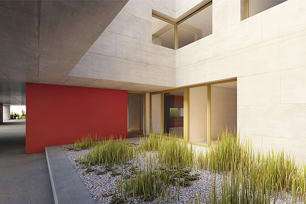 Visualisierung Wohnüberbauung Happypark Gossau, 2014
Immocity AG & Sigrist Architekten AG