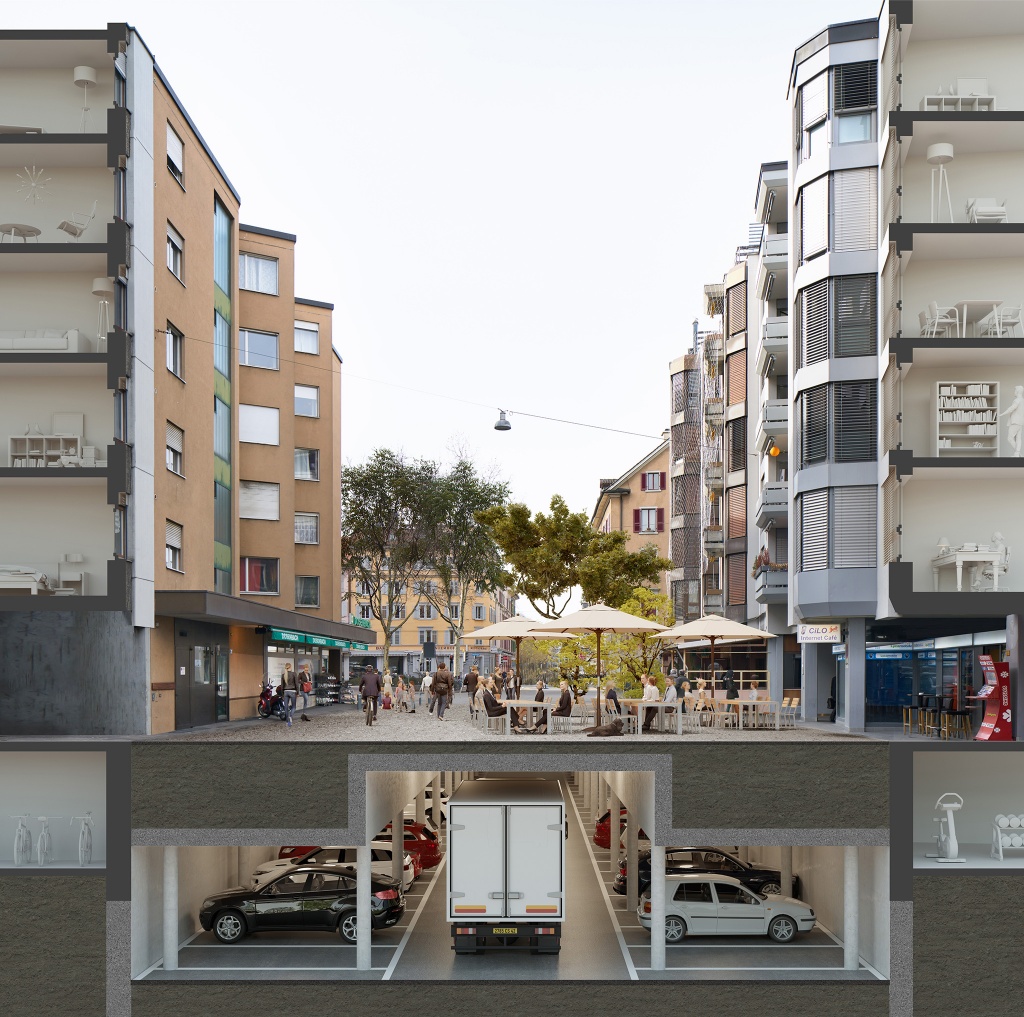 Visualisierungen Fussgängerzone Langstrassenquartier, Claude Schelling & Partner Architekten 2018
