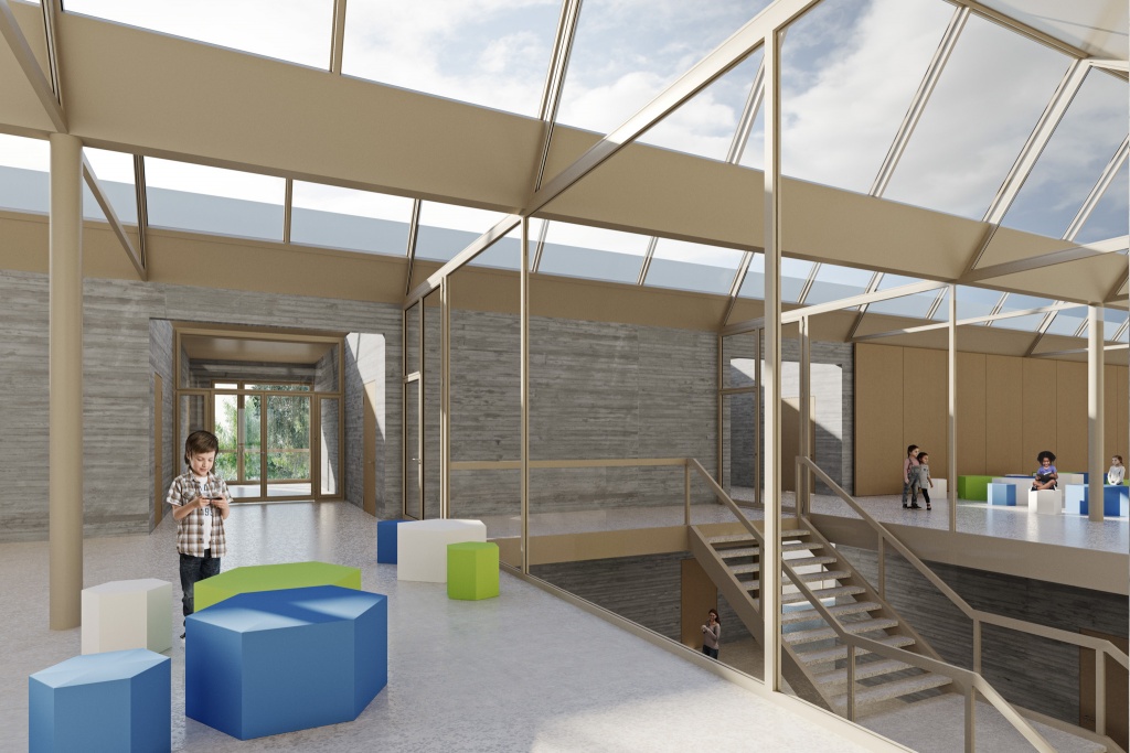 Visualisierungen Wettbewerb Schulhaus Thurgauerstrasse Zürich, Ospelt Strehlau Architekten 2017