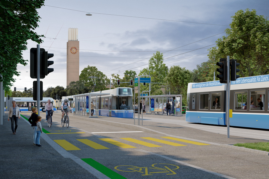 Visualisierung Tram Affoltern Zürich