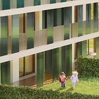 Visualisierung Wohnüberbauung le domaine du lac, Neuchâtel
Bricks Development Mitte AG, 2015